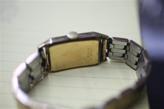 A gentlemans 1930s 9ct gold Rolex rectangular dress wrist watch,